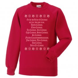 12 Days Of Cantona Chant (Manchester United Influenced) Red Christmas Jumper
