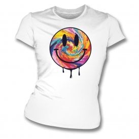 Abstract Acid Smiley Organic Womens Slim Fit T-Shirt