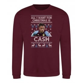 All I Want For Christmas Is Cash (Matty Cash - Aston Villa Influenced) Kids Christmas Jumper