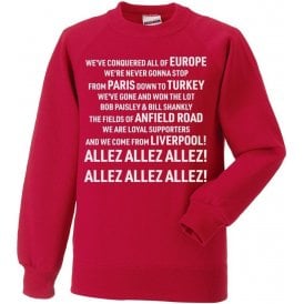 Allez! Allez! Allez! (Liverpool) Kids Sweatshirt