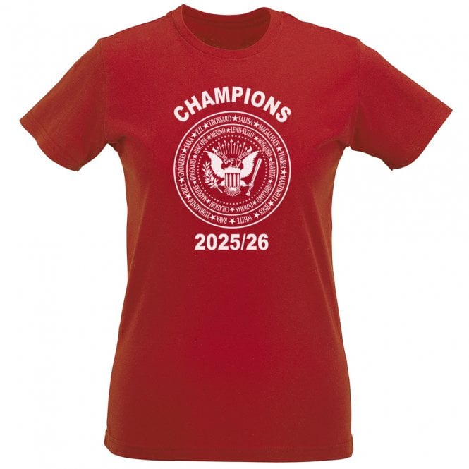 Arsenal Champions 2025/26 (Ramones Style) Organic Womens Slim Fit T-Shirt