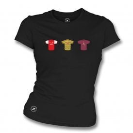 Arsenal Retro Football Kits (True Colours Collab) Organic Womens Slim Fit T-Shirt