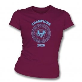 Aston Villa Europa League Champions 2026 (Ramones Style) Organic Womens Slim Fit T-Shirt