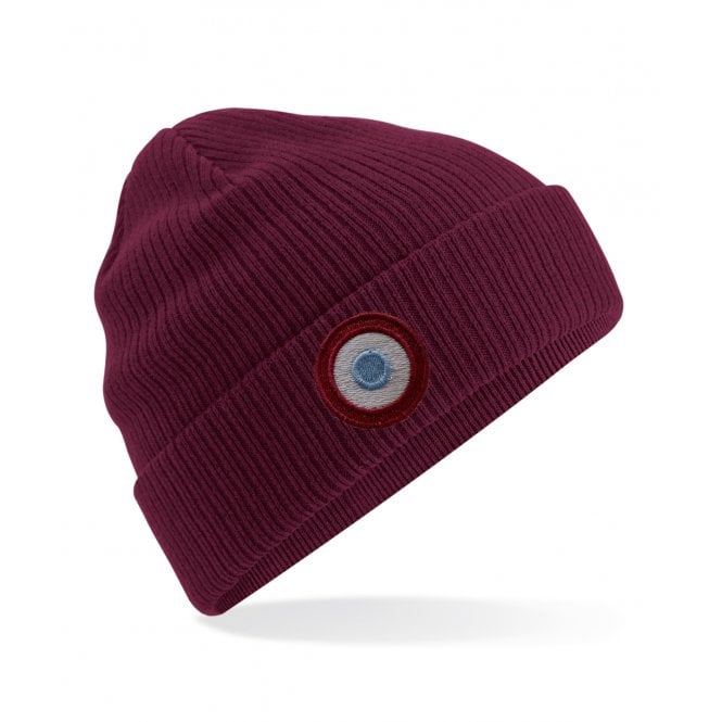 Aston Villa Influenced Mod Target Embroidered Terrace Organic Cotton Beanie