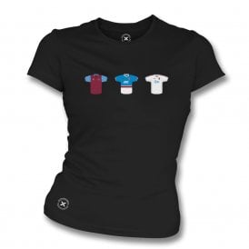 Aston Villa Retro Football Kits (True Colours Collab) Organic Womens Slim Fit T-Shirt