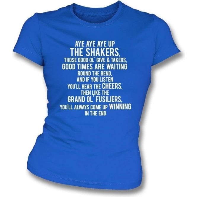 Aye Aye Up The Shakers (Bury) Womens Slim Fit T-Shirt