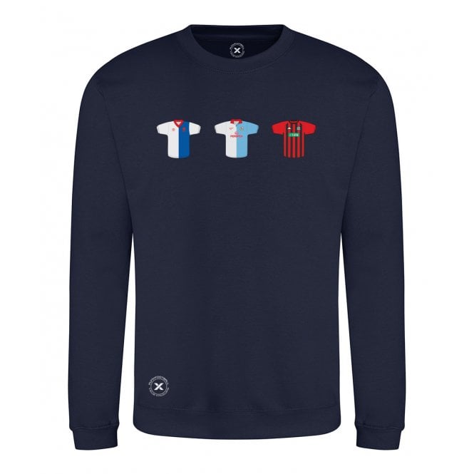 Blackburn Rovers Retro Football Kits (True Colours Collab) Organic Sweatshirt