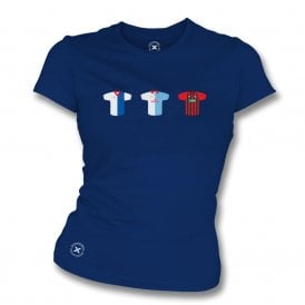 Blackburn Rovers Retro Football Kits (True Colours Collab) Organic Womens Slim Fit T-Shirt