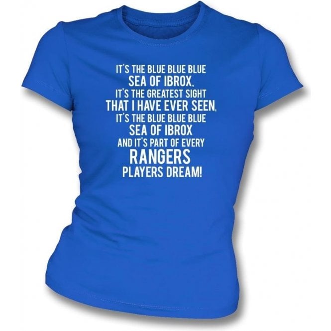 Blue Sea Of Ibrox (Rangers) Womens Slim Fit T-Shirt