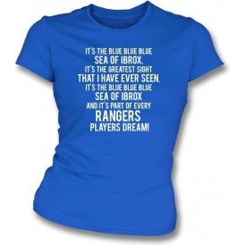 Blue Sea Of Ibrox (Rangers) Womens Slim Fit T-Shirt