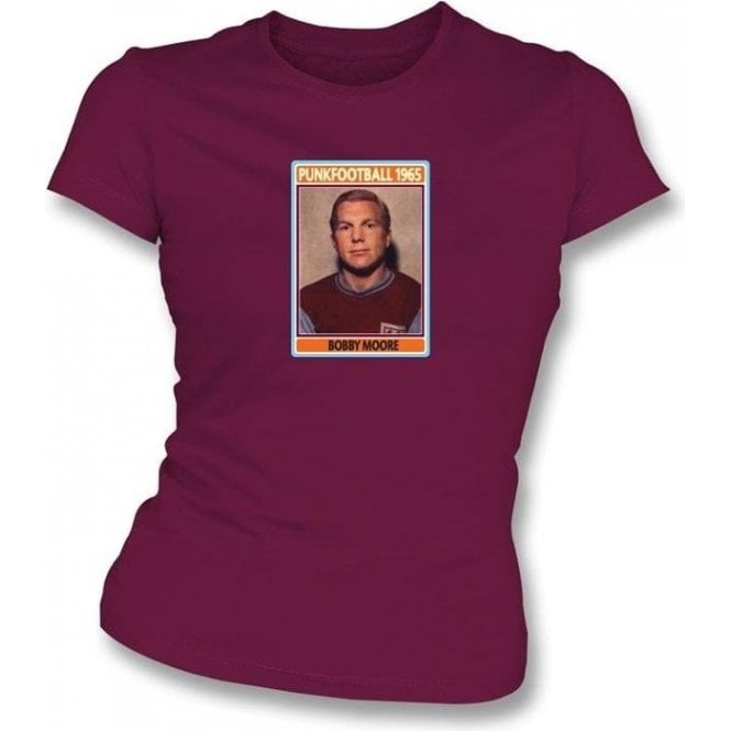 Bobby Moore 1965 (West Ham) Maroon Women's Slimfit T-Shirt