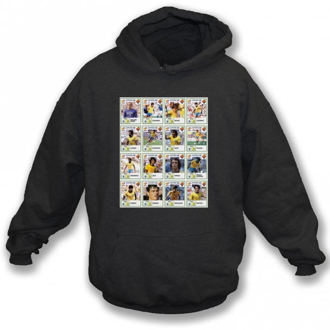 Brazil 1982 World Cup Stickers Kids Hooded Sweatshirt