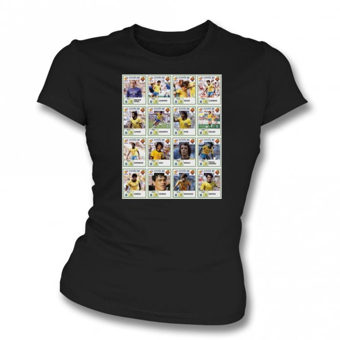 Brazil 1982 World Cup Stickers Womens Slim Fit T-Shirt