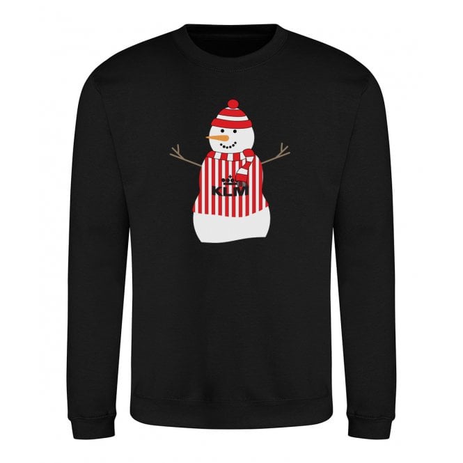Brentford Influenced Snowman Kids Christmas Jumper