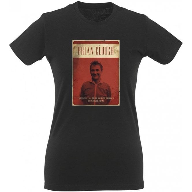 Brian Clough Vintage Poster Womens Slim Fit T-Shirt