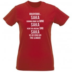 Bukayo Saka (Arsenal Influenced) Chant Womens Slim Fit T-Shirt