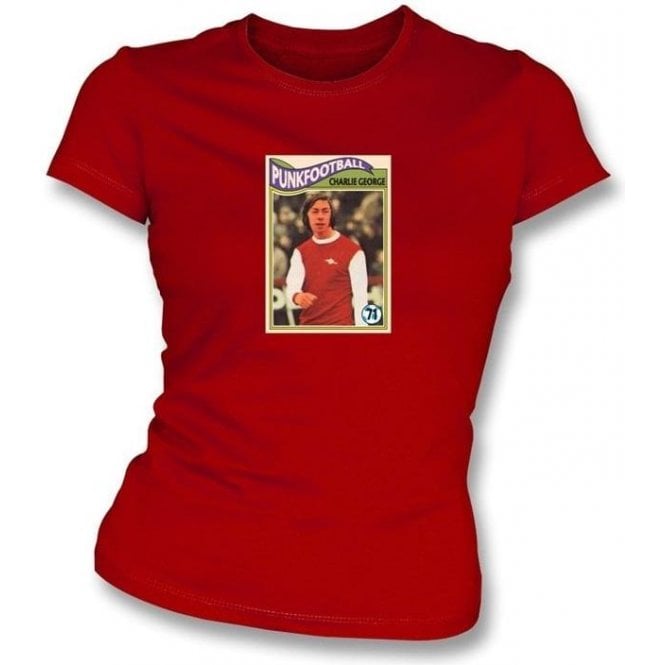 Charlie George 1971 (Arsenal) Women's Slimfit Red T-Shirt