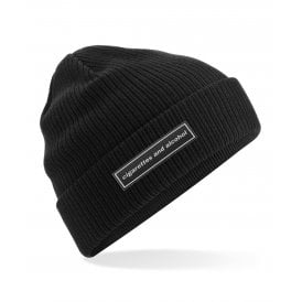 Cigarettes & Alcohol (Oasis Influenced) Embroidered Organic Cotton Beanie