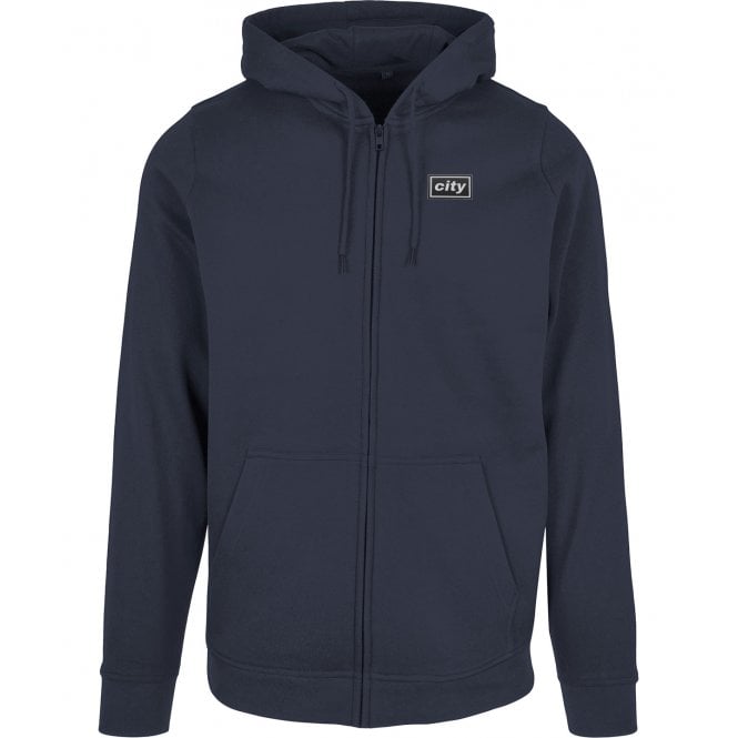 City Embroidered Left Breast Logo Zip Hooded Sweatshirt