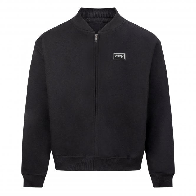 City (Manchester City Influenced) Heavyweight Embroidered Bomber Sweatshirt