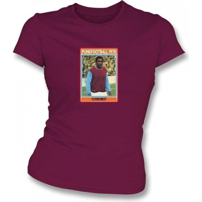 Clyde Best 1970 (West Ham) Maroon Women's Slimfit T-Shirt