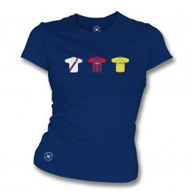 Crystal Palace Retro Football Kits (True Colours Collab) Organic Womens Slim Fit T-Shirt