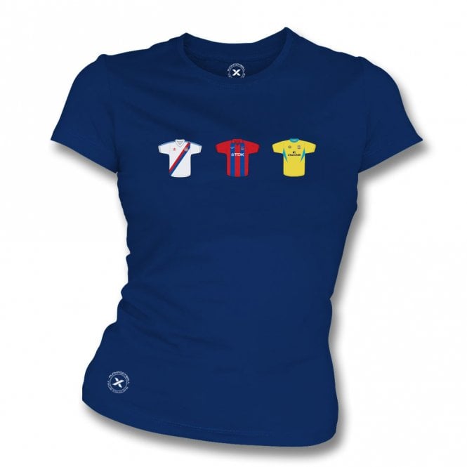 Crystal Palace Retro Football Kits (True Colours Collab) Organic Womens Slim Fit T-Shirt