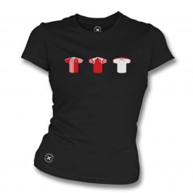 Denmark Retro Football Kits (True Colours Collab) Organic Womens Slim Fit T-Shirt