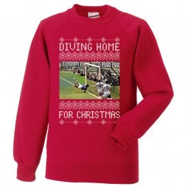 Diving Home For Christmas (Gordon Banks - England Influenced) Kids Christmas Jumper
