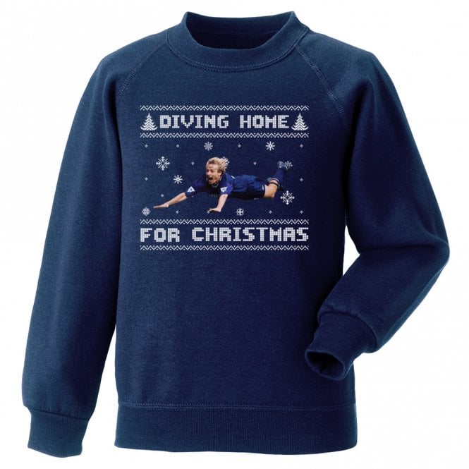 Diving Home For Christmas (Jurgen Klinsmann - Tottenham Hotspur Influenced) Kids Christmas Jumper