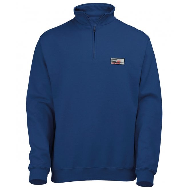 Elland Road (Leeds United Influenced) Road Sign Embroidered Terrace Quarter Zip Sweatshirt