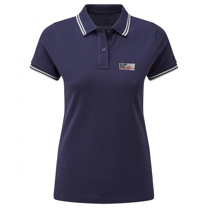 Elland Road (Leeds United Influenced) Road Sign Embroidered Terrace Womens Polo Shirt