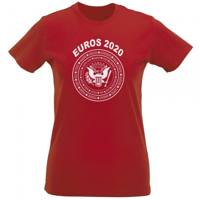 England Euro 2020 (Ramones Style) Womens Slim Fit T-Shirt