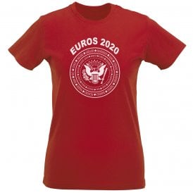 England Euro 2020 (Ramones Style) Womens Slim Fit T-Shirt