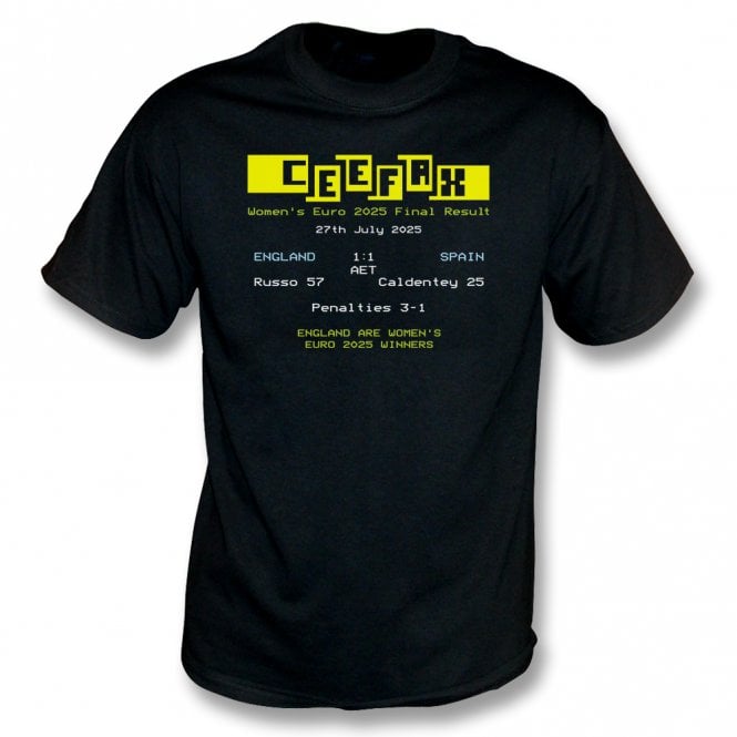 England Womens Euro 2025 Final Ceefax Organic T-Shirt