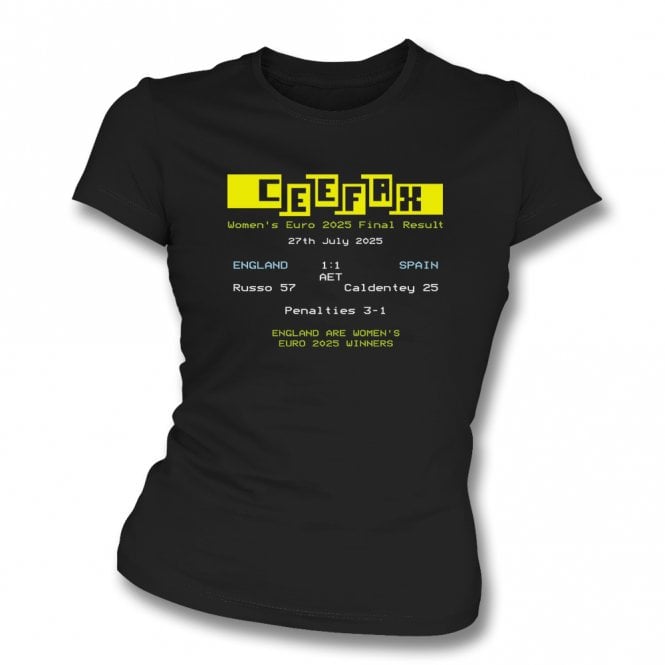 England Womens Euro 2025 Final Ceefax Womens Slim Fit T-Shirt