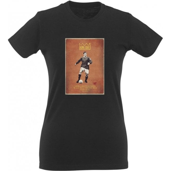 Eric Cantona "King Eric" Vintage Poster Womens Slim Fit T-Shirt