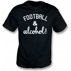 Football & Alcohol! Black T-Shirt
