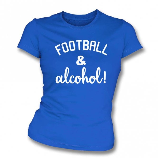 Football & Alcohol! Royal Blue Womens Slim Fit T-Shirt