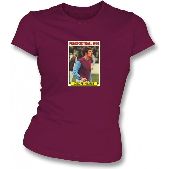 Geoff Hurst 1970 (West Ham) Maroon Women's Slimfit T-Shirt