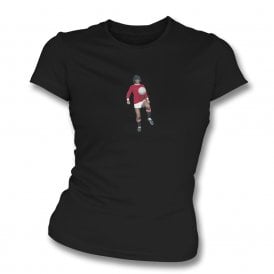 George Best Art Print (Manchester United) Womens Slim Fit T-Shirt