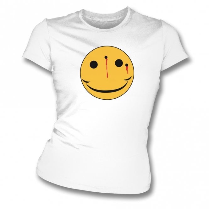 Gun Shot Smiley Womens Slim Fit T-Shirt