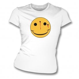 Gun Shot Smiley Womens Slim Fit T-Shirt