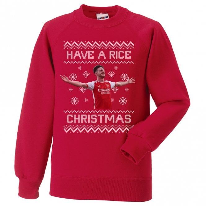 Have A Rice Christmas (Declan Rice - Arsenal Influenced) Kids Christmas Jumper