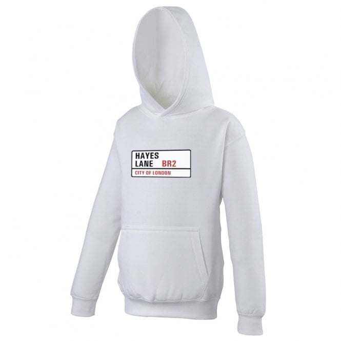 Hayes Lane BR2 (Bromley Influenced) Road Sign Kids Hooded Sweatshirt