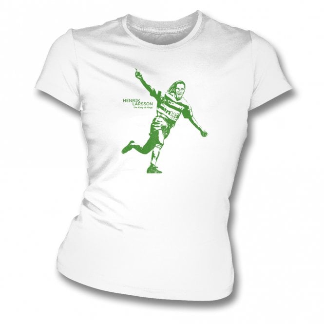 Henrik Larsson - The Kings Of Kings (Banksy Style - Celtic) Womens Slim Fit T-Shirt
