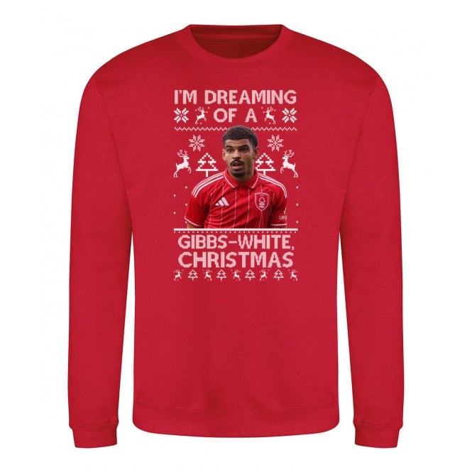 I'm Dreaming Of A Gibbs-White Christmas (Morgan Gibbs-White - Nottingham Forest Influenced) Kids Christmas Jumper
