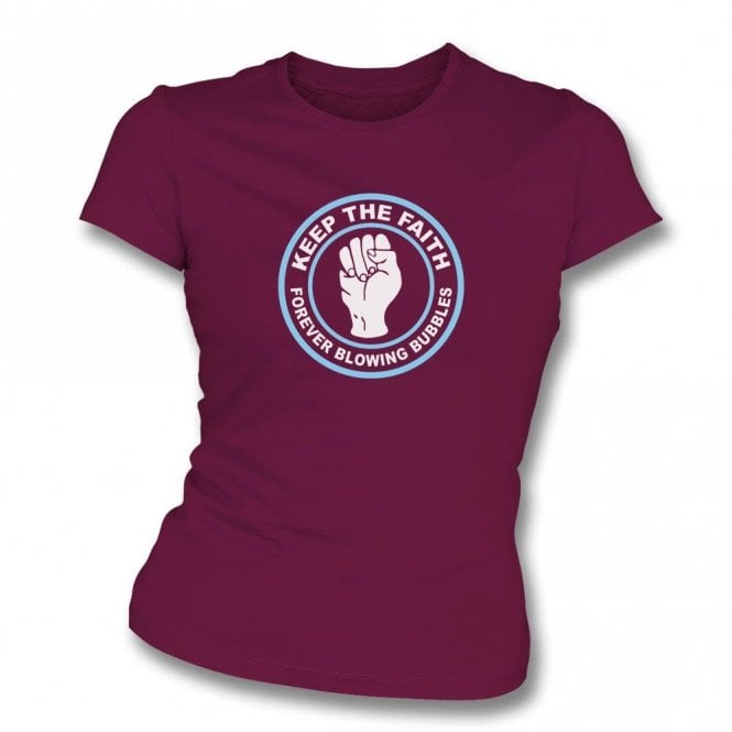 Keep The Faith (West Ham Influenced) Organic Womens Slim Fit T-Shirt