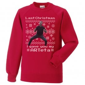 Last Christmas I Gave You My Arteta (Mikel Arteta - Arsenal Influenced) Kids Christmas Jumper