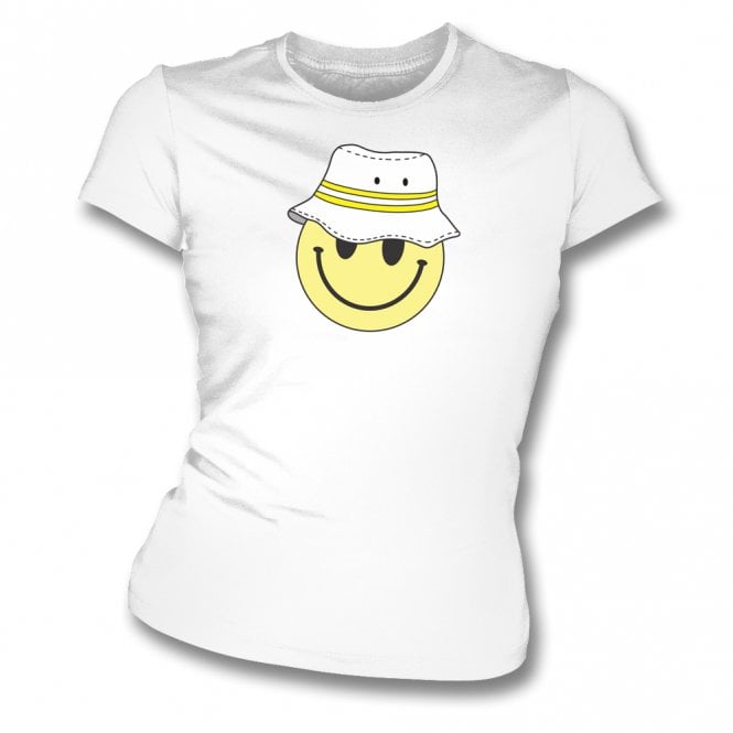 Leeds United Bucket Hat Smiley Womens Slim Fit T-Shirt